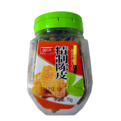70g朝霞果精制陳皮（瓶裝） 清甜果脯，美味相伴